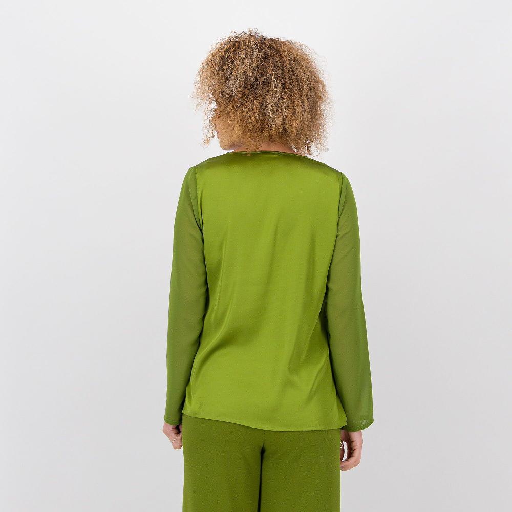 QVC Caterina Lancini Maglia In Raso Con Maniche In Georgette