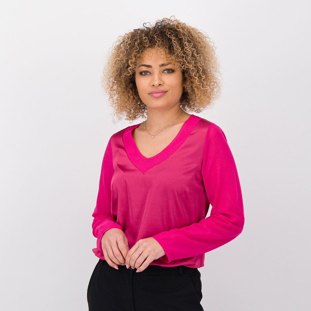 QVC Caterina Lancini Maglia in raso con maniche in georgette