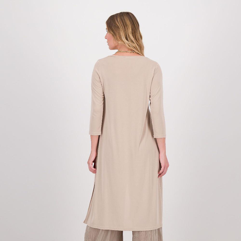 QVC Caterina Lancini Maglia Lunga Con Scollo Tondo E Spacchi