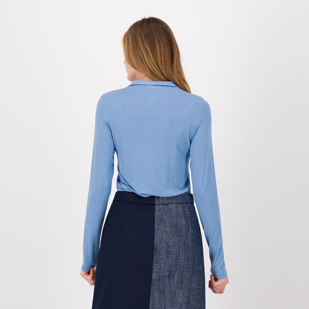 QVC Caterina Lancini Maglia Manica Lunga Con Collo A Camicia