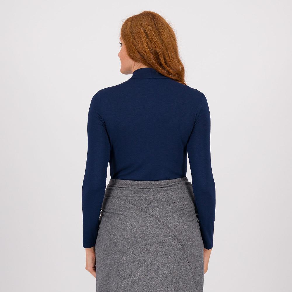 QVC Caterina Lancini Maglia Maniche Lunghe Con Collo A Lupetto In Viscosa E Seta