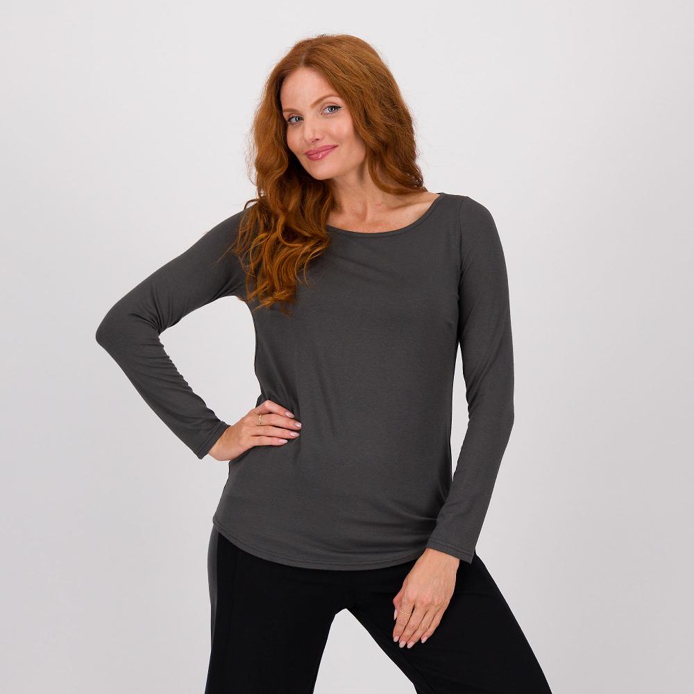 QVC Caterina Lancini Maglia maniche lunghe in jersey stretch di viscosa e seta