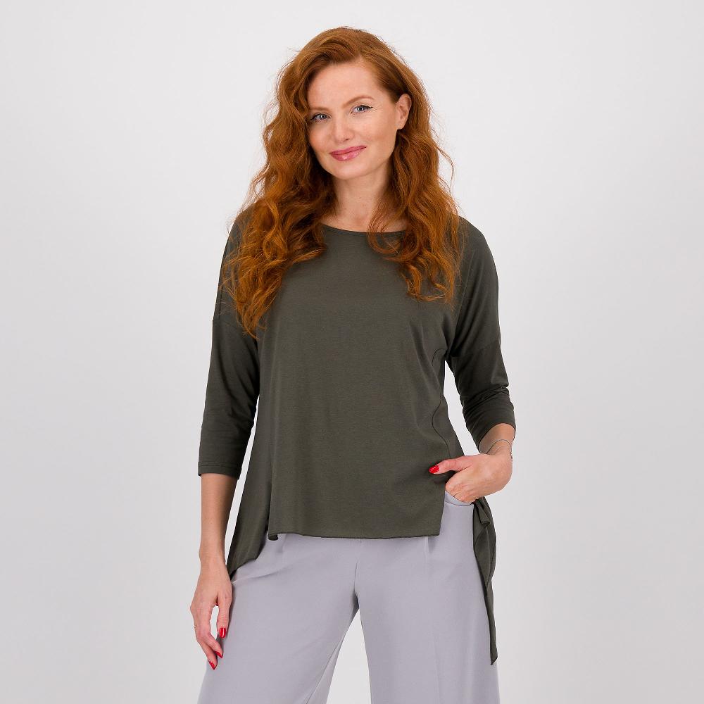 QVC Caterina Lancini Maglia over in jersey di cotone stretch con spacchetti