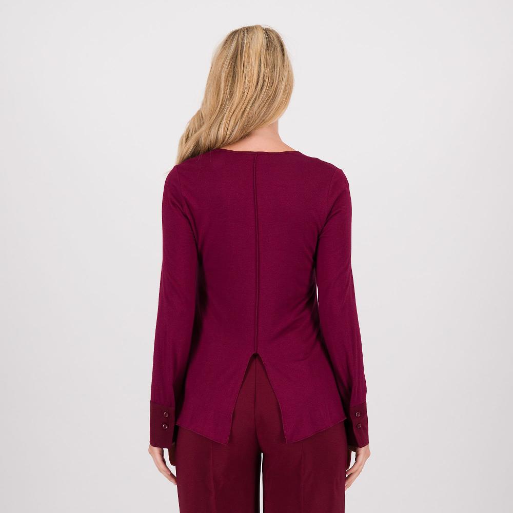 QVC Caterina Lancini Maglia Scollo A V Polsino A Camicia