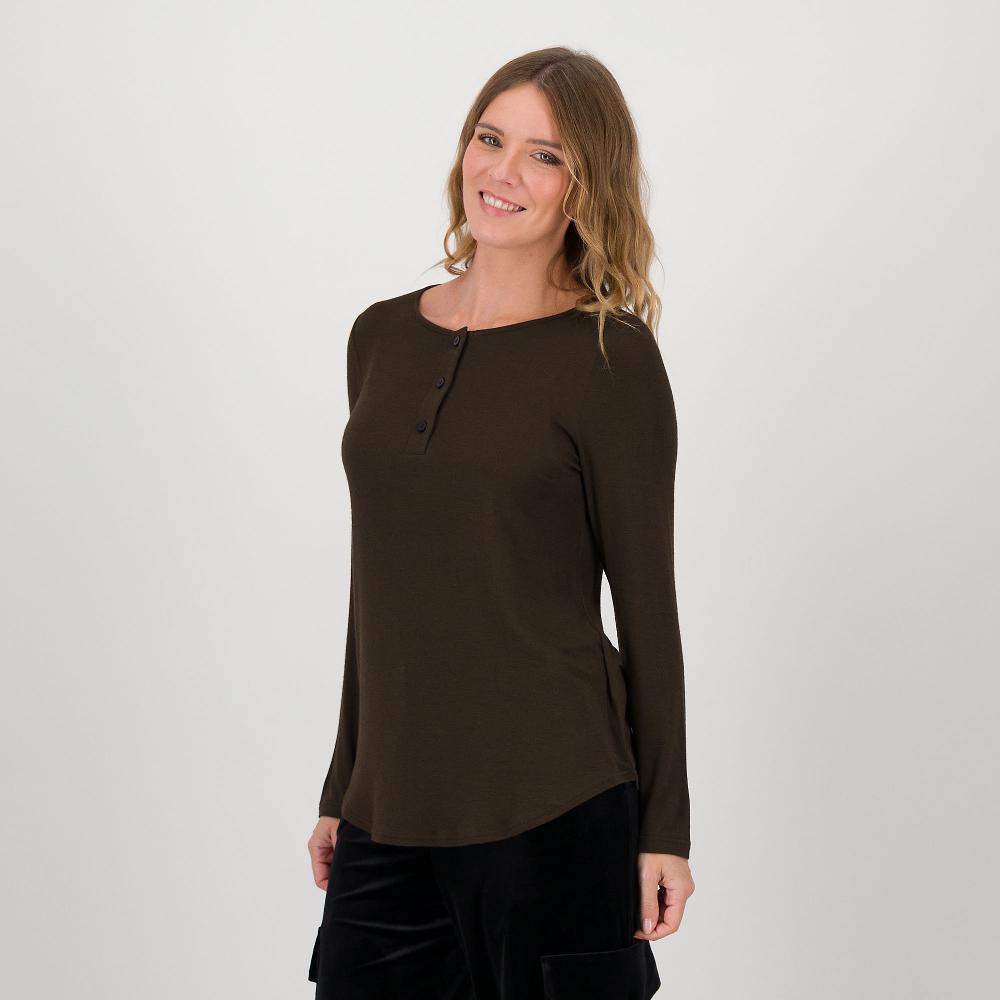 QVC Caterina Lancini Maglia serafino con maniche lunghe