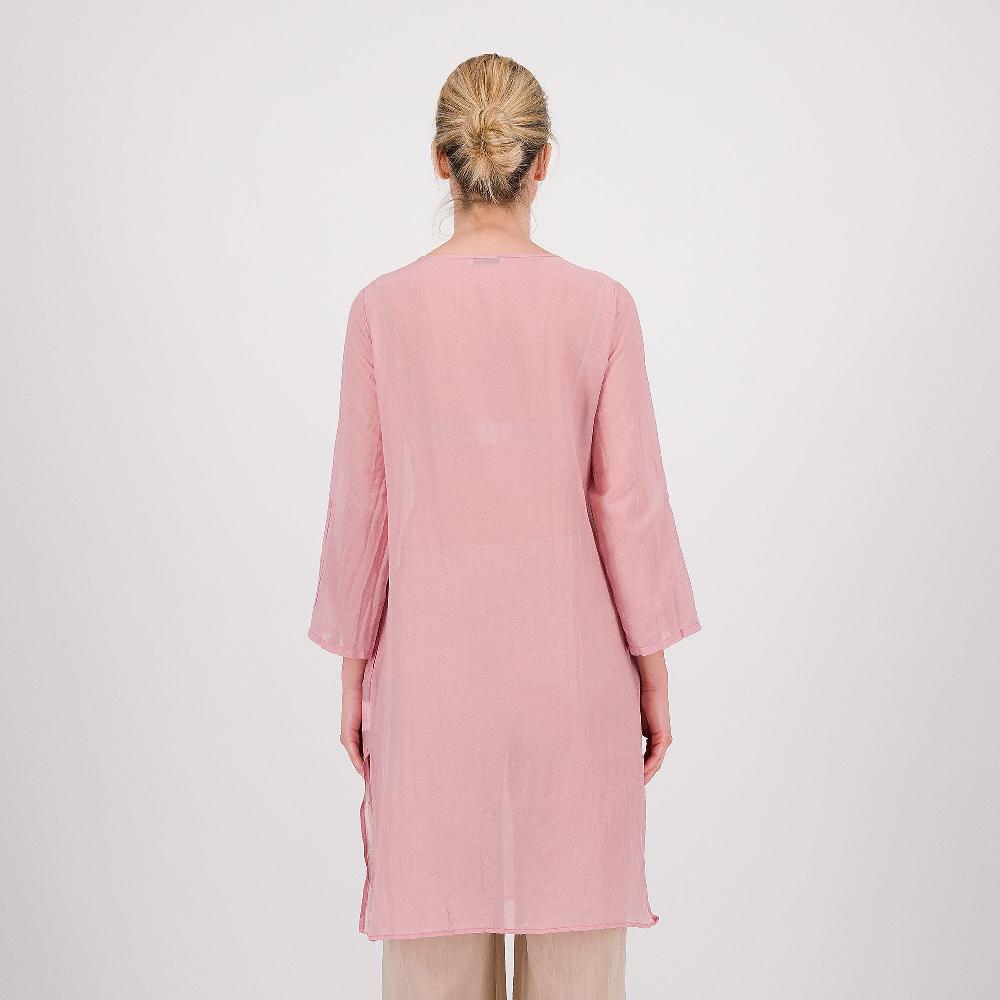 QVC Caterina Lancini Maxi Camicia In Mussola Di Cotone E Seta