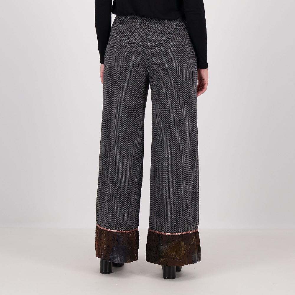 QVC Caterina Lancini Pantalone Ampio In Punto Milano Micro Fantasia