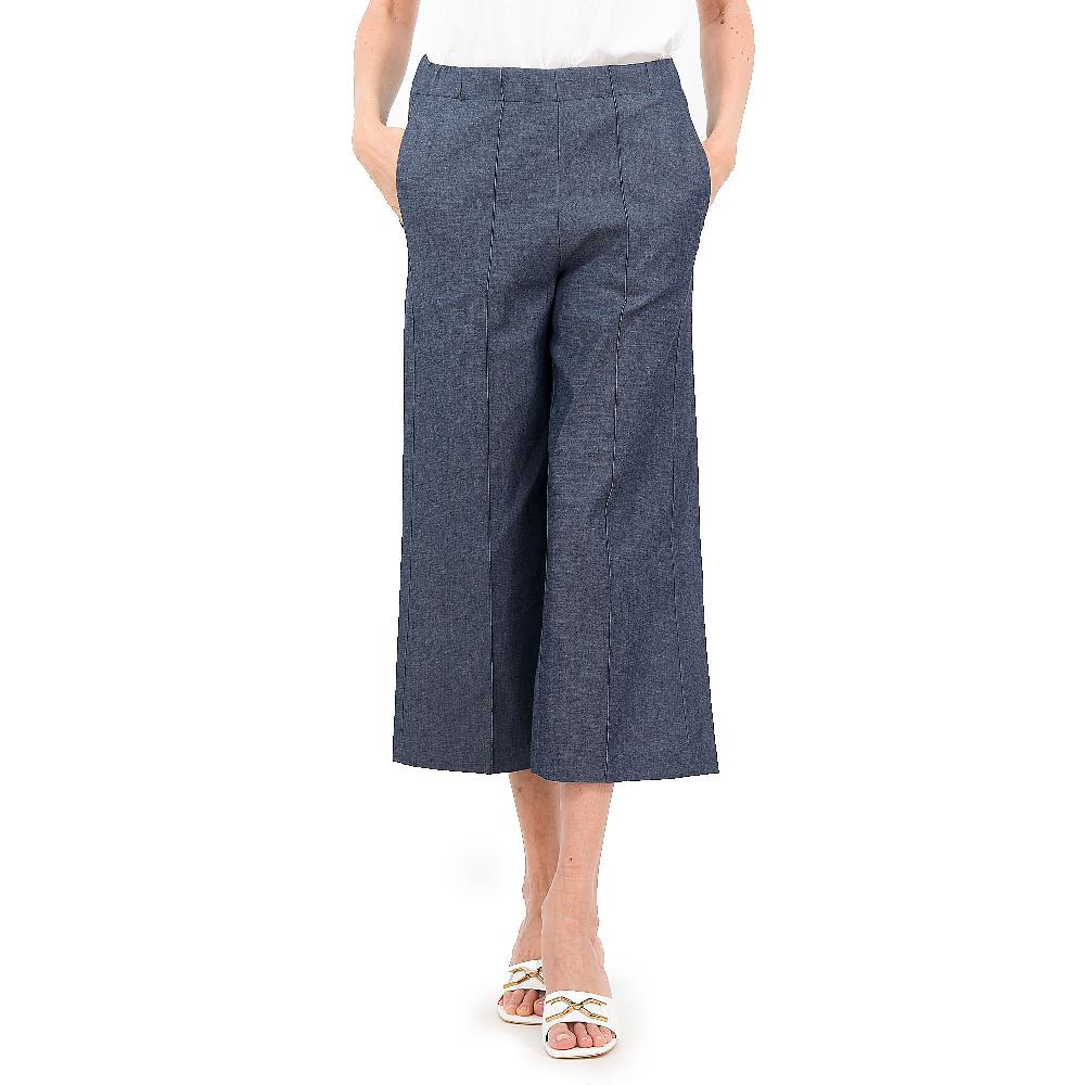 QVC Caterina Lancini Pantalone in jeans estivo con nervatura