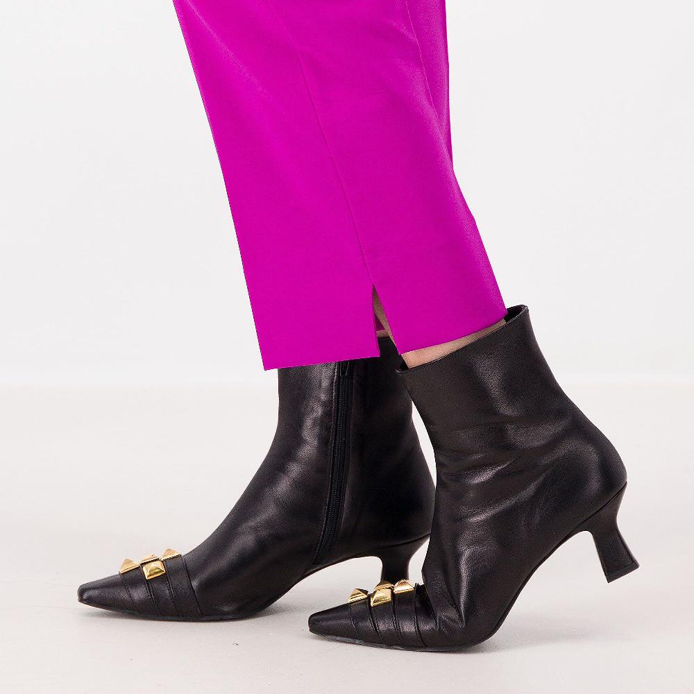 QVC Caterina Lancini Pantaloni A Sigaretta In Bi-stretch Spacchetto Al Fondo Made In Italy