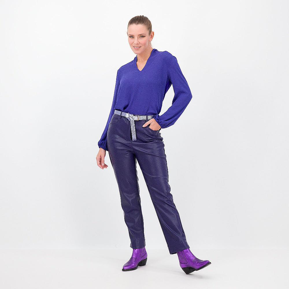 QVC Caterina Lancini Pantaloni A Sigaretta In Tessuto Spalmato