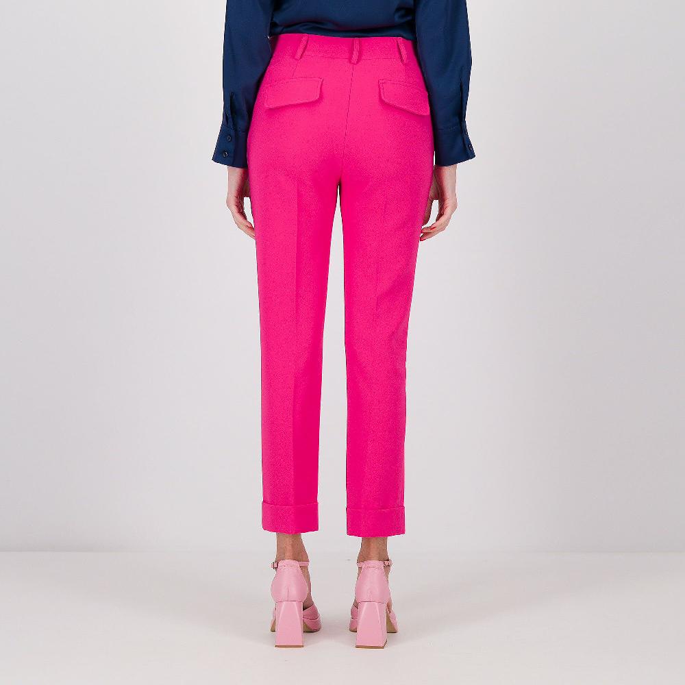 QVC Caterina Lancini Pantaloni A Sigaretta Tessuto Bistretch Risvolto Al Fondo