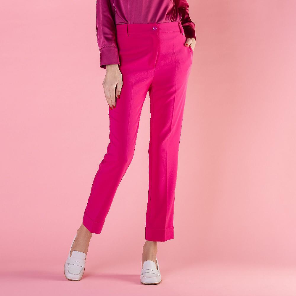 QVC Caterina Lancini Pantaloni a sigaretta Tessuto bistretch Risvolto al fondo