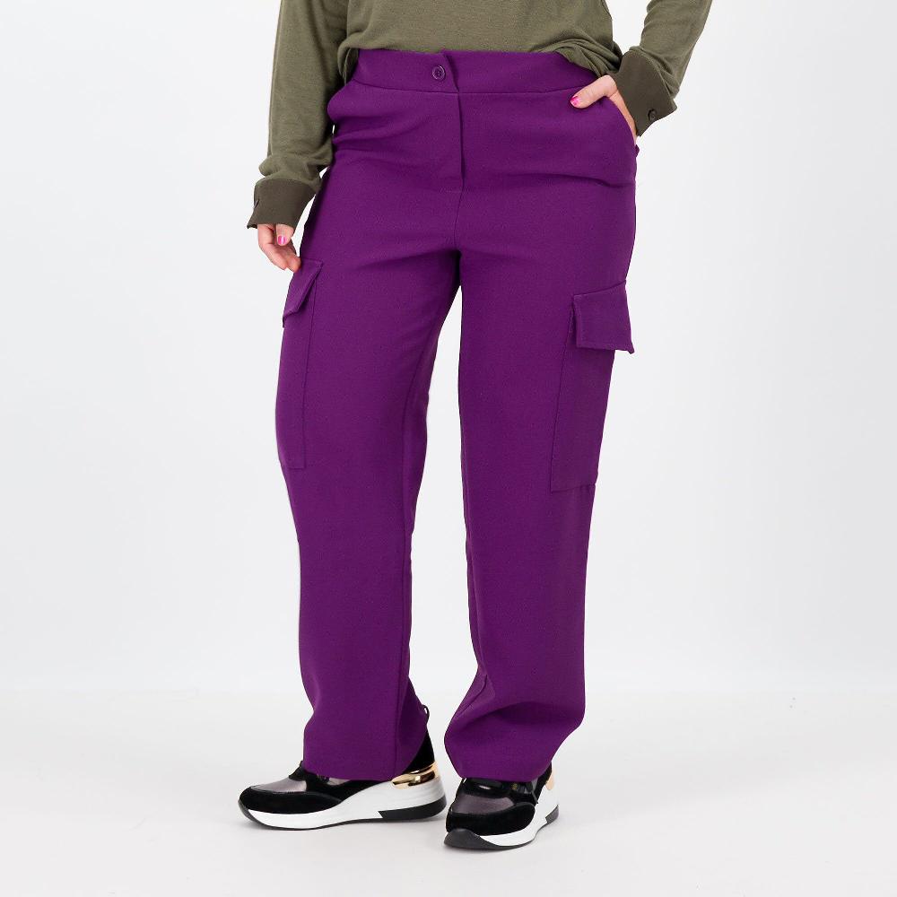 QVC Caterina Lancini Pantaloni cargo in tessuto bi-stretch