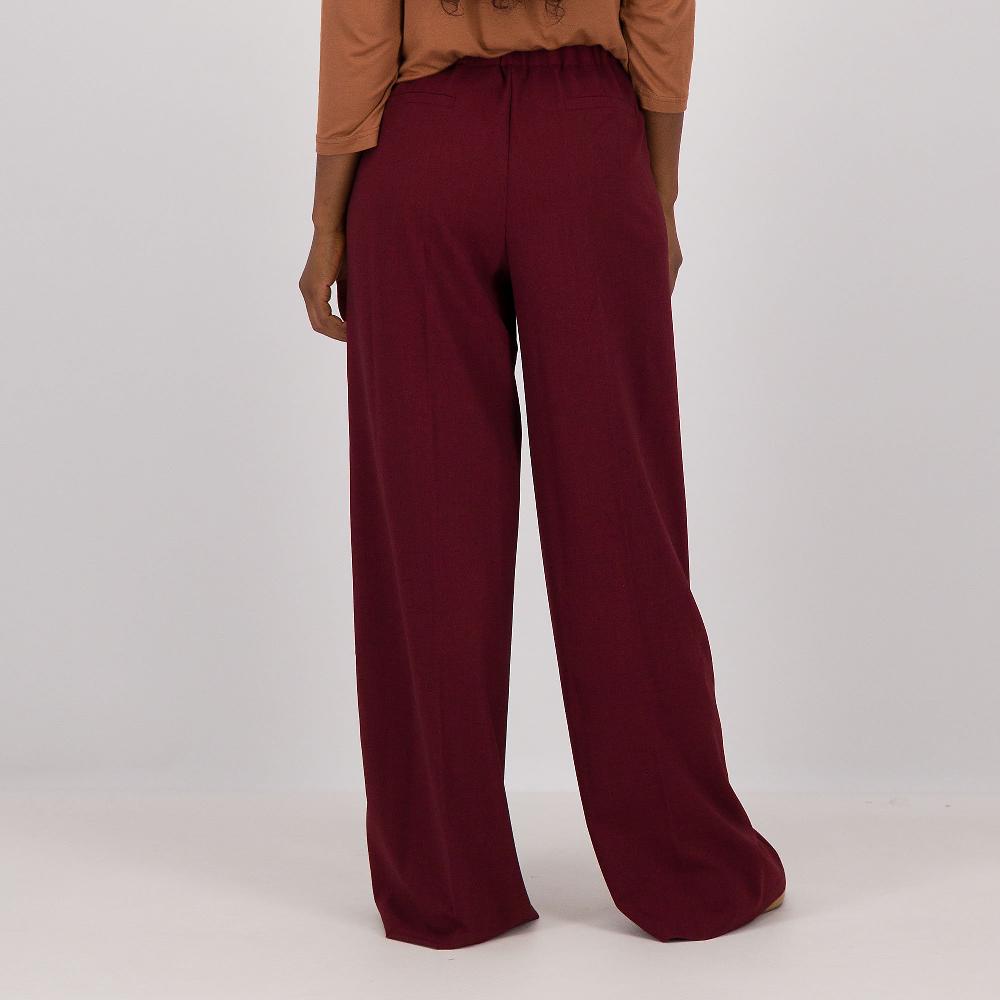 QVC Caterina Lancini Pantaloni Gamba Ampia In Tessuto Chiné Con Nervatura Davanti