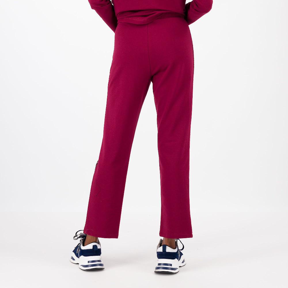 QVC Caterina Lancini Pantaloni Gamba Dritta In Felpa Paillettes Laterali Made In Italy