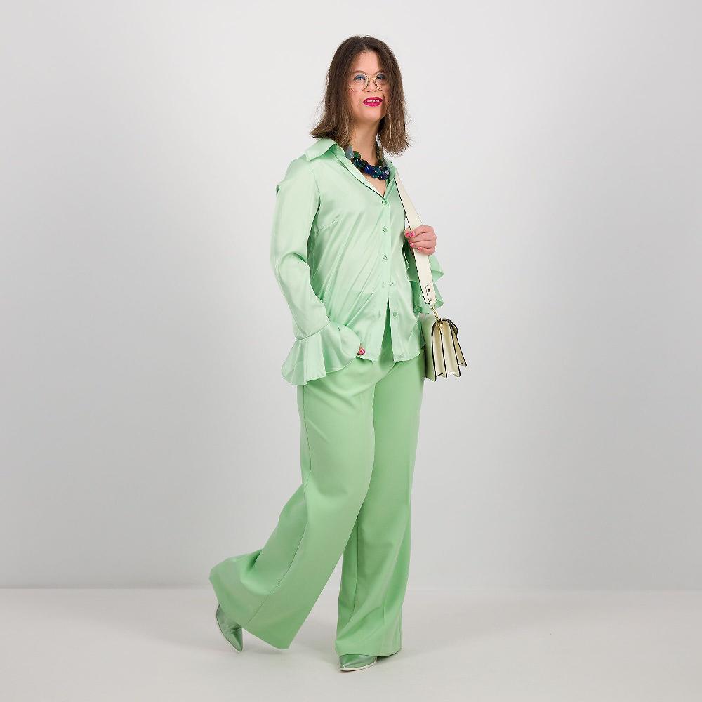 QVC Caterina Lancini Pantaloni Gamba Morbida In Tessuto Tecnico Bistretch