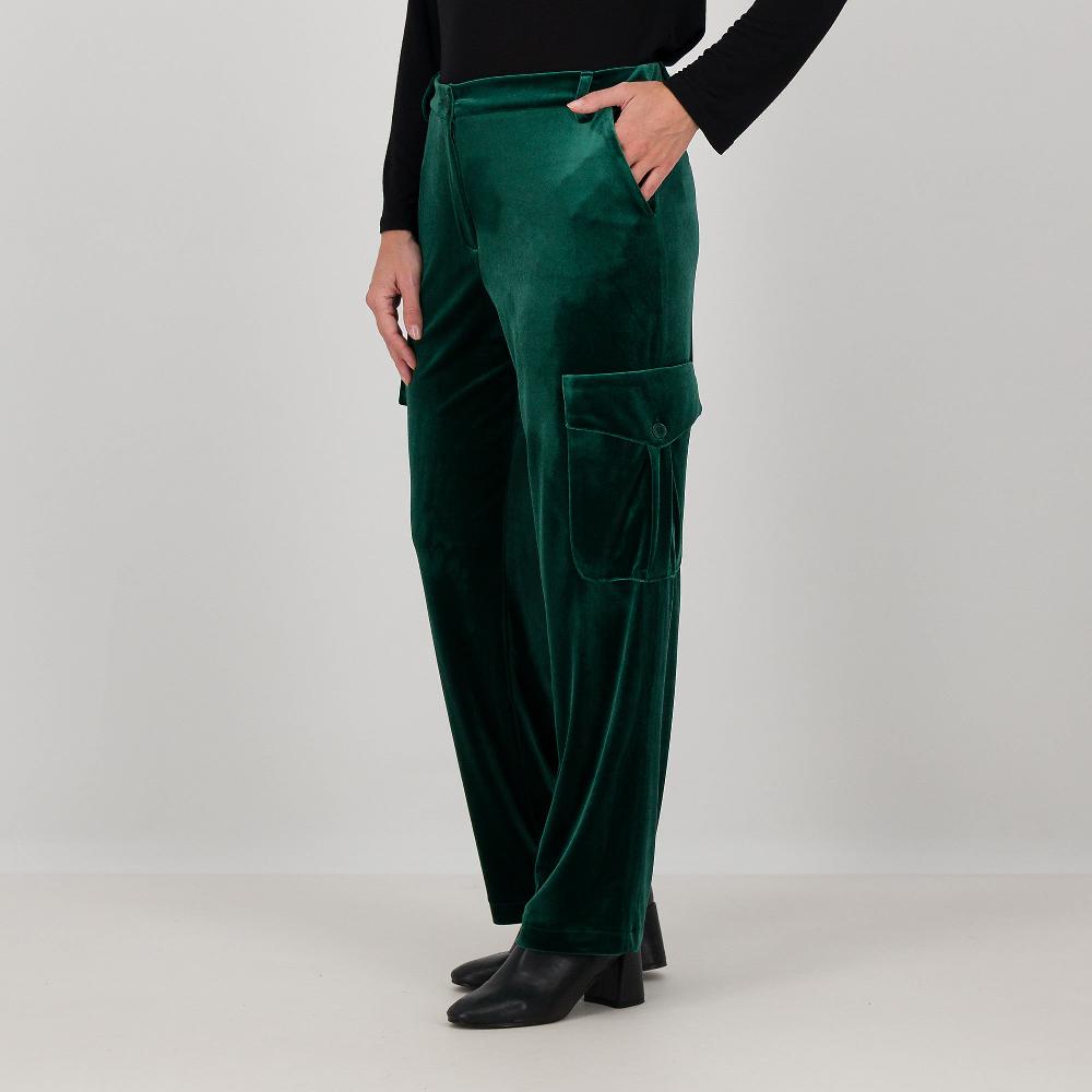 QVC Caterina Lancini Pantaloni in ciniglia di velluto stretch con tasche laterali