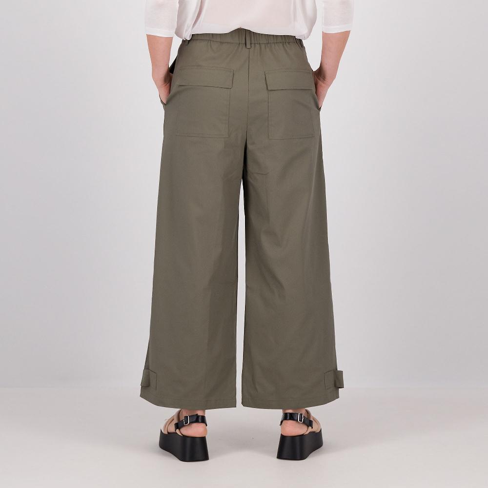 QVC Caterina Lancini Pantaloni In Cotone Stretch Con Piega Davanti