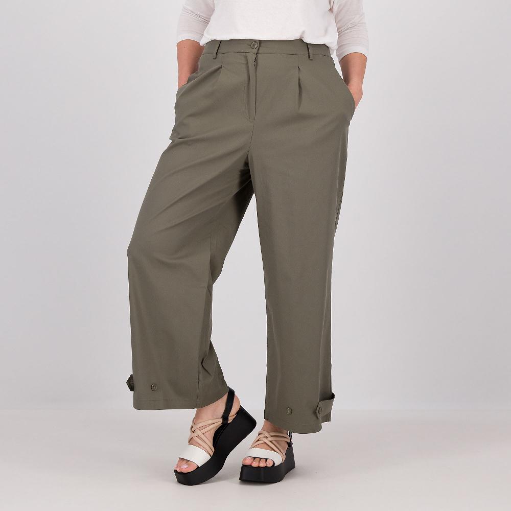 QVC Caterina Lancini Pantaloni in cotone stretch con piega davanti