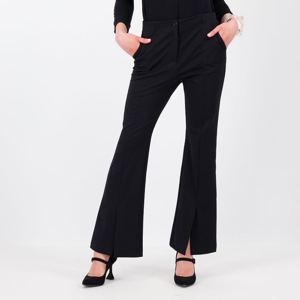 QVC Caterina Lancini Pantaloni In Maglia Di Viscosa Con Spacco Davanti