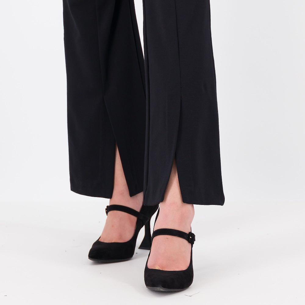 QVC Caterina Lancini Pantaloni In Maglia Di Viscosa Con Spacco Davanti