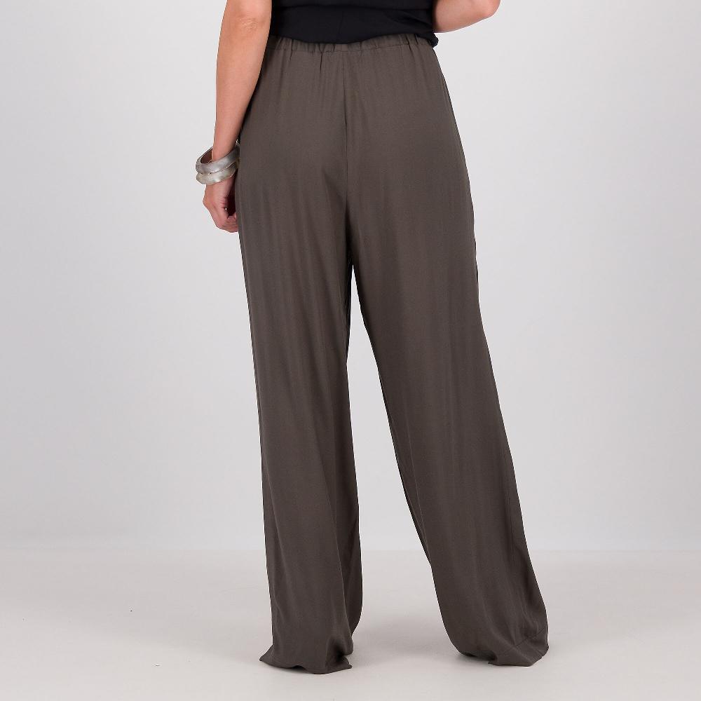 QVC Caterina Lancini Pantaloni In Mussola Di Viscosa Con Vita Elasticata
