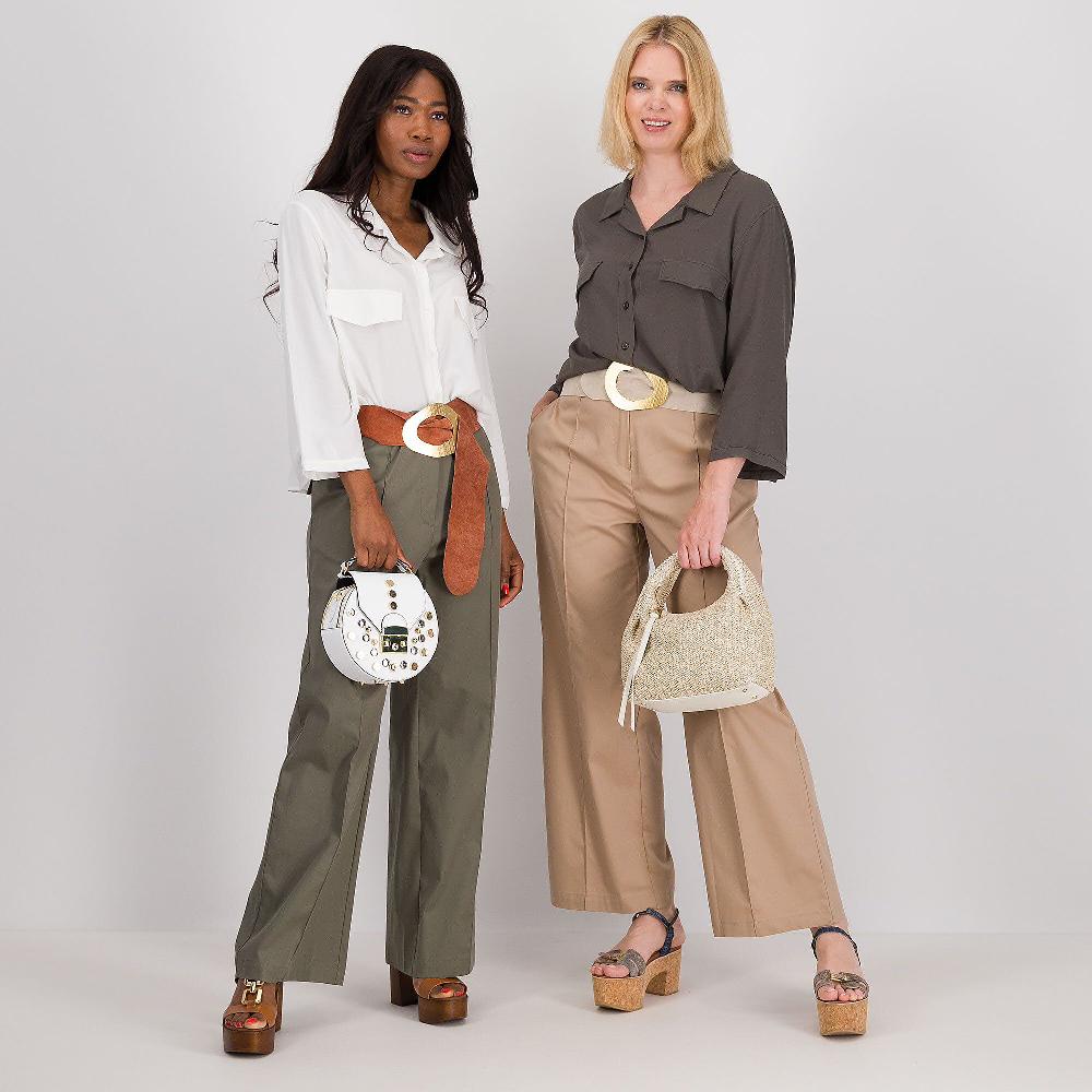 QVC Caterina Lancini Pantaloni In Popeline Misto Cotone