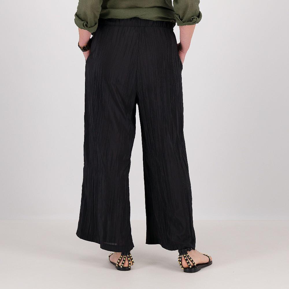 QVC Caterina Lancini Pantaloni In Tessuto Froissé Vita Elasticata Tasche Inserite