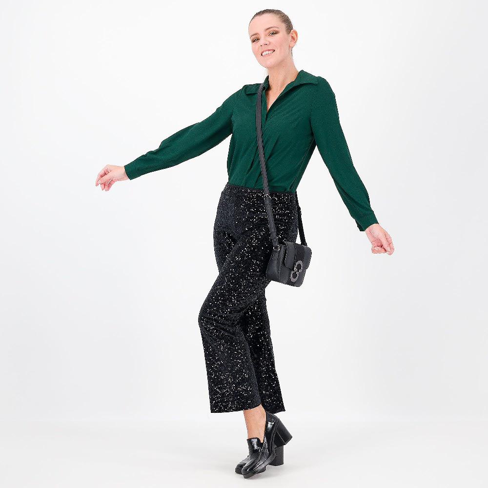 QVC Caterina Lancini Pantaloni In Velluto Con Paillettes