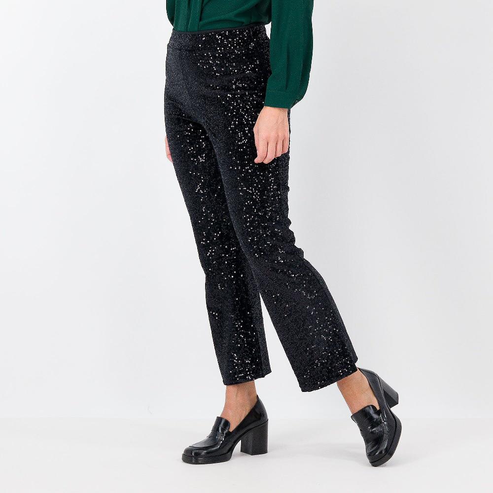 QVC Caterina Lancini Pantaloni in velluto con paillettes