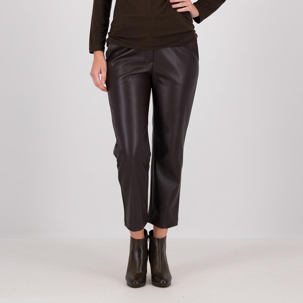 QVC Caterina Lancini Pantaloni lunghi in tessuto spalmato con elastico dietro