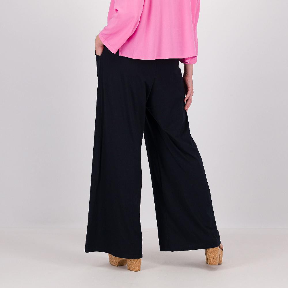 QVC Caterina Lancini Pantaloni Palazzo In Cotone Con Elastico In Vita