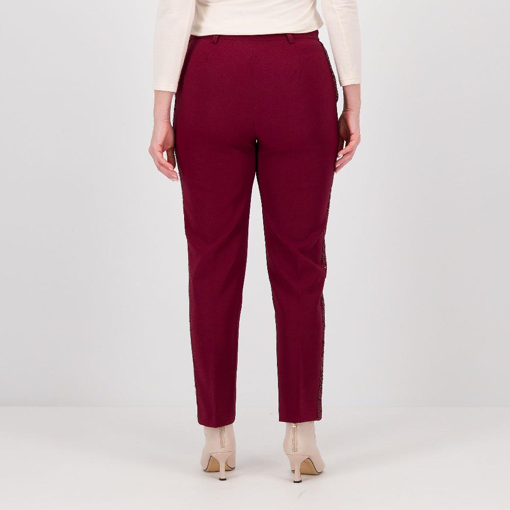 QVC Caterina Lancini Pantaloni Sigaretta In Bi-stretch Dettagli Paillettes