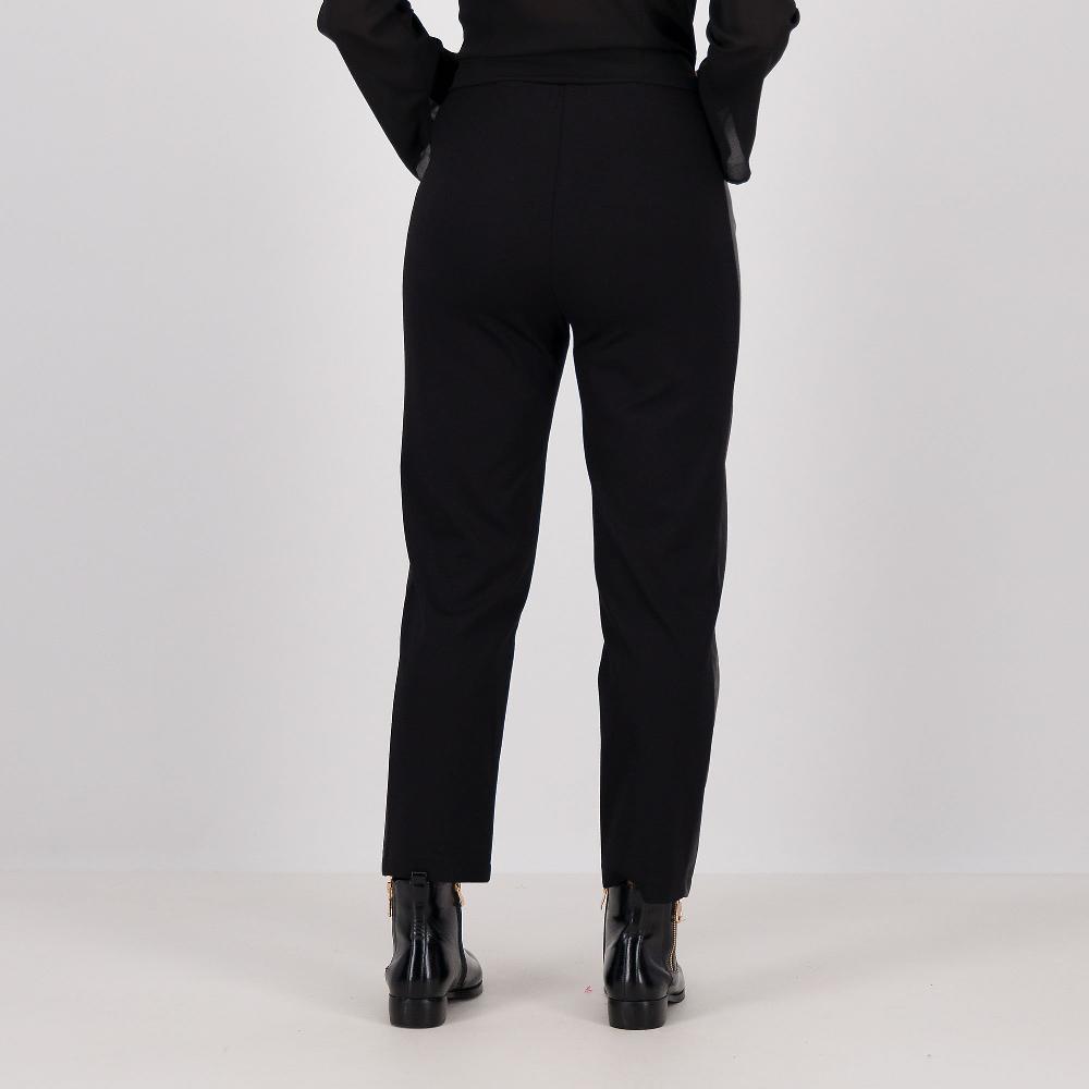 QVC Caterina Lancini Pantaloni Stretch In Punto Milano Con Banda Laterale