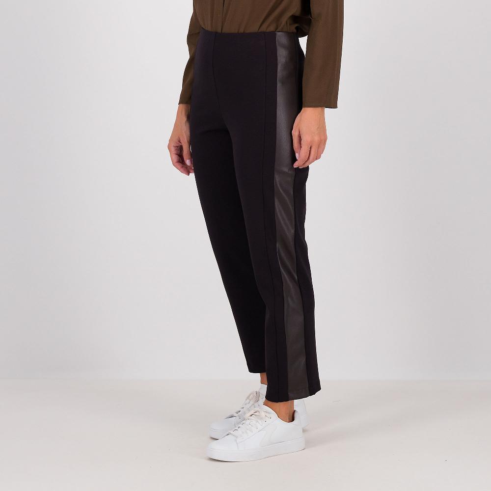 QVC Caterina Lancini Pantaloni stretch in punto Milano con banda laterale