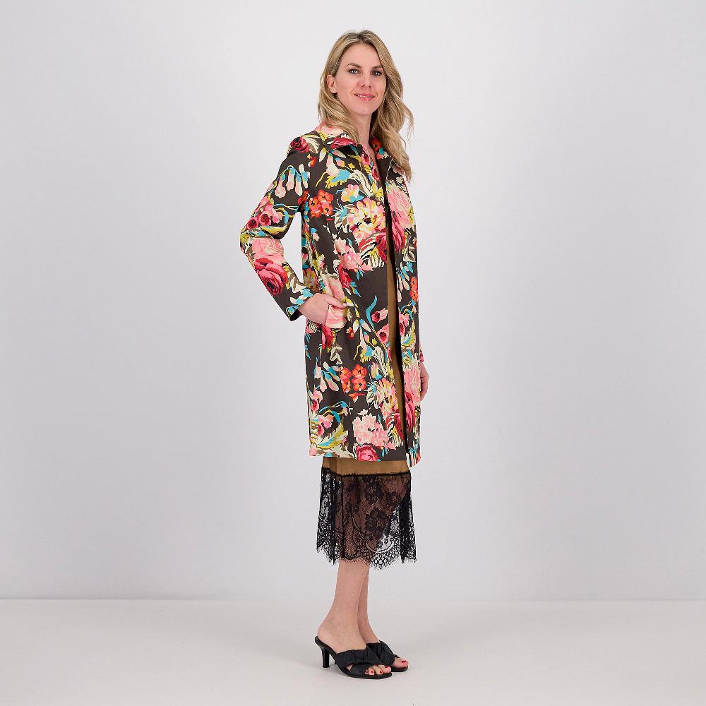 QVC Caterina Lancini Soprabito In Gabardina Di Cotone Fantasia