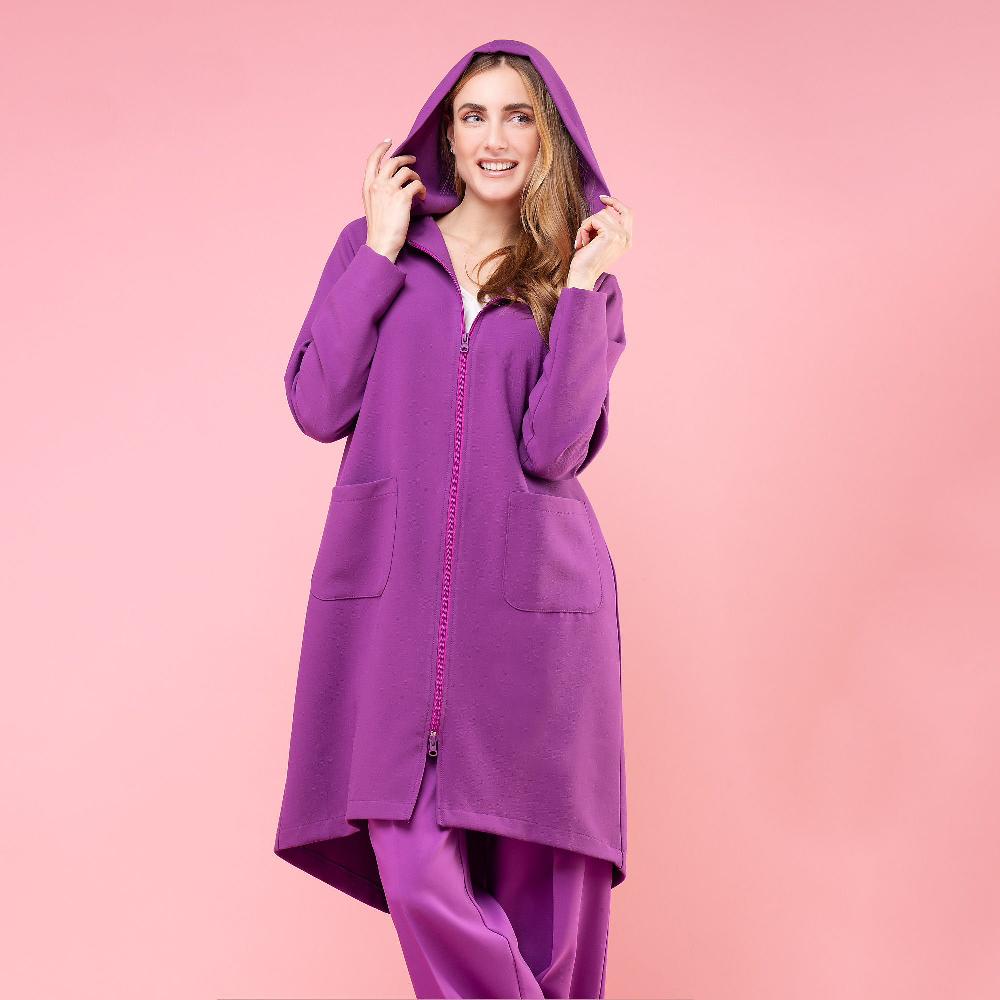 QVC Caterina Lancini Soprabito In Triplo Crêpe Con Cappuccio