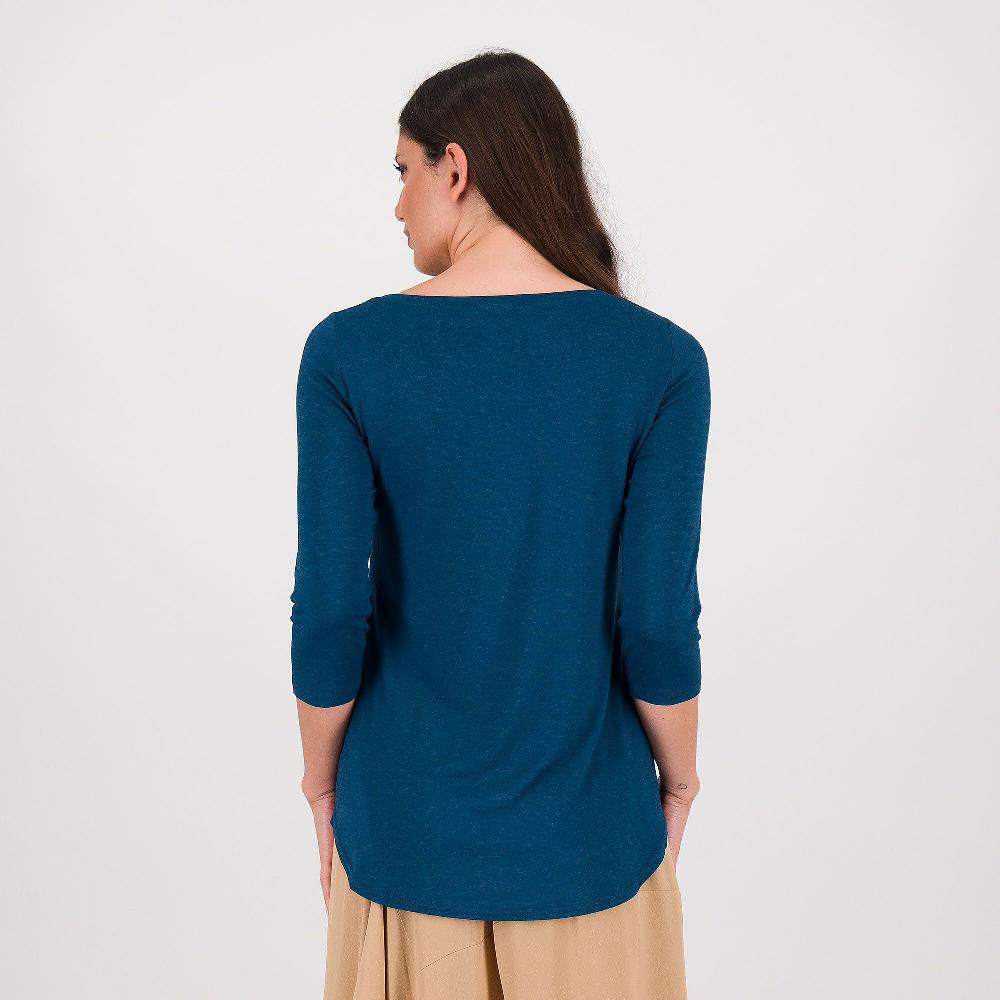 QVC Caterina Lancini T-shirt Con Maniche 3/4 In Jersey Di Viscosa E Seta