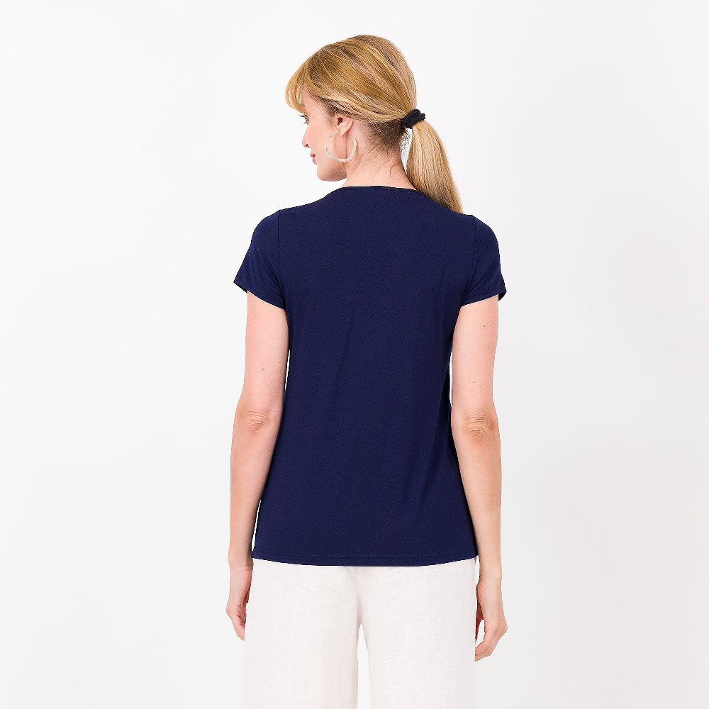 QVC Caterina Lancini T-shirt In Jersey Di Cotone Con Applicazioni Fiori Made In Italy