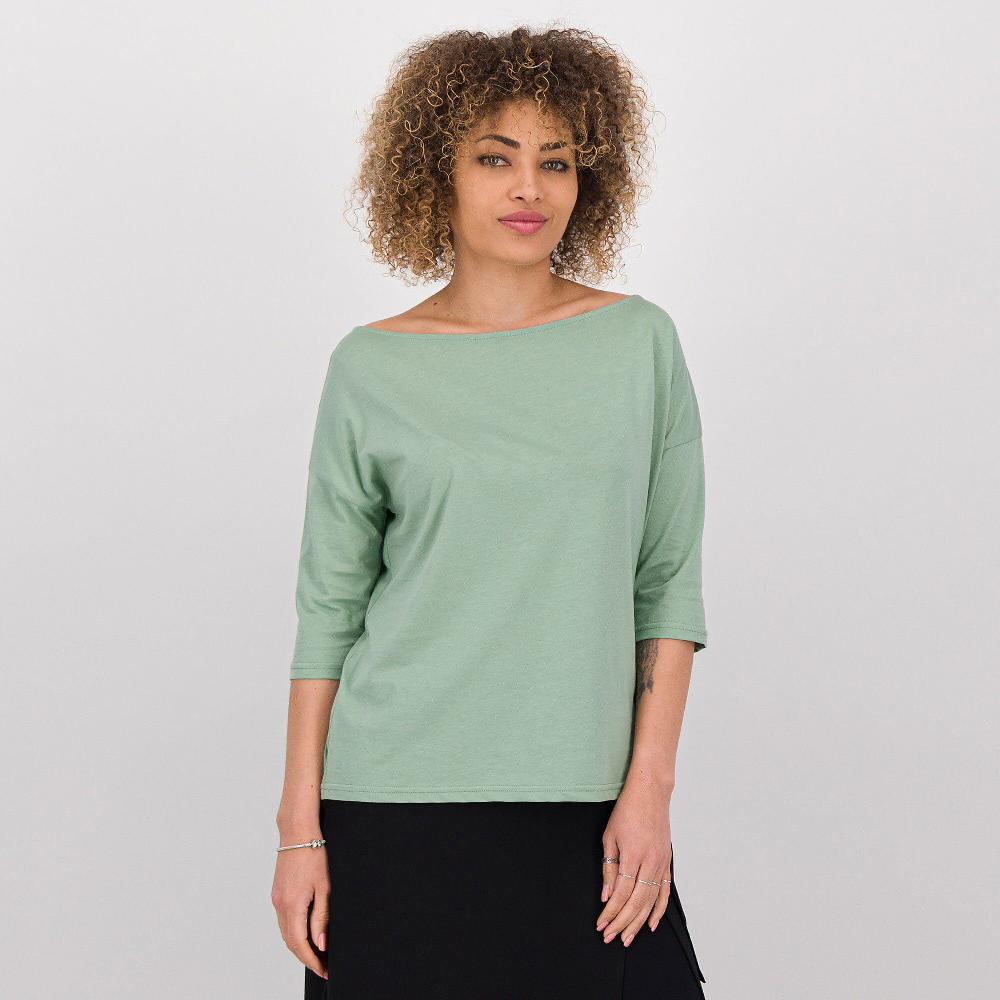 QVC Caterina Lancini T-Shirt in jersey di cotone con scollo a barchetta