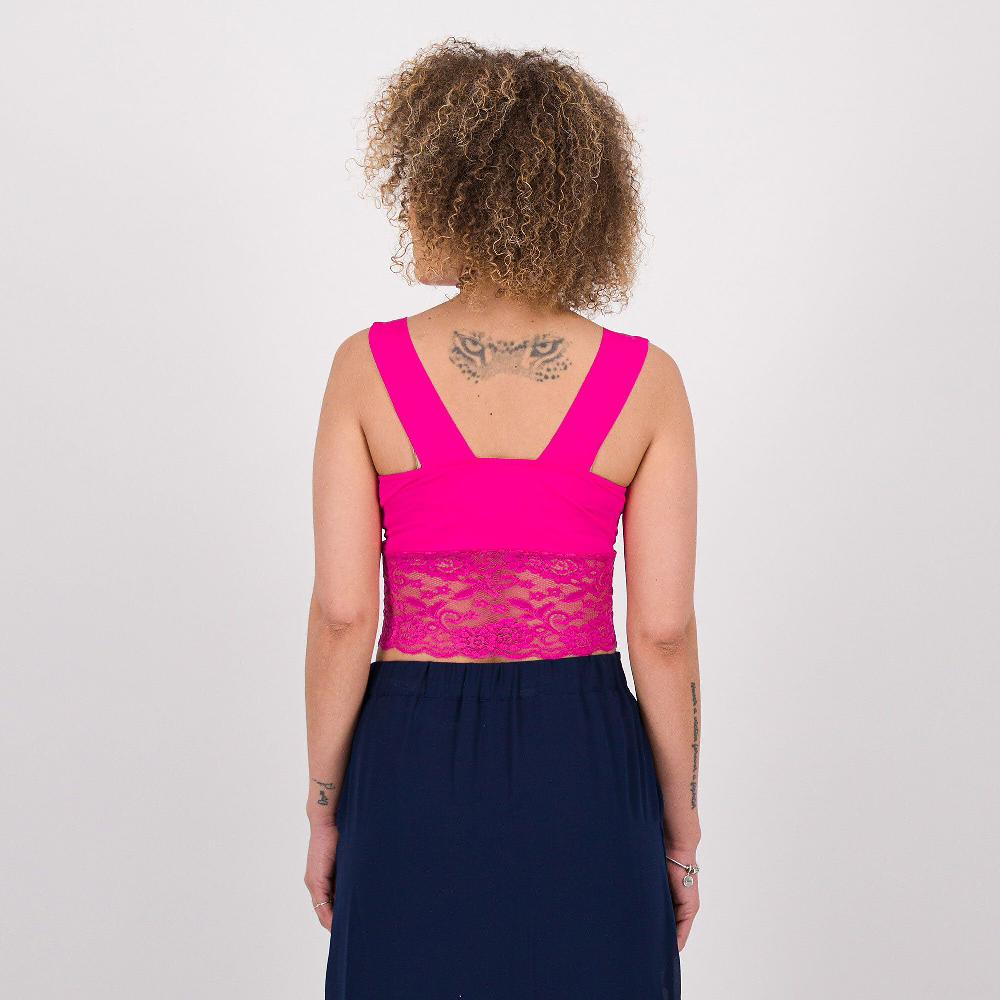 QVC Caterina Lancini Top In Jersey Elastico Con Pizzo