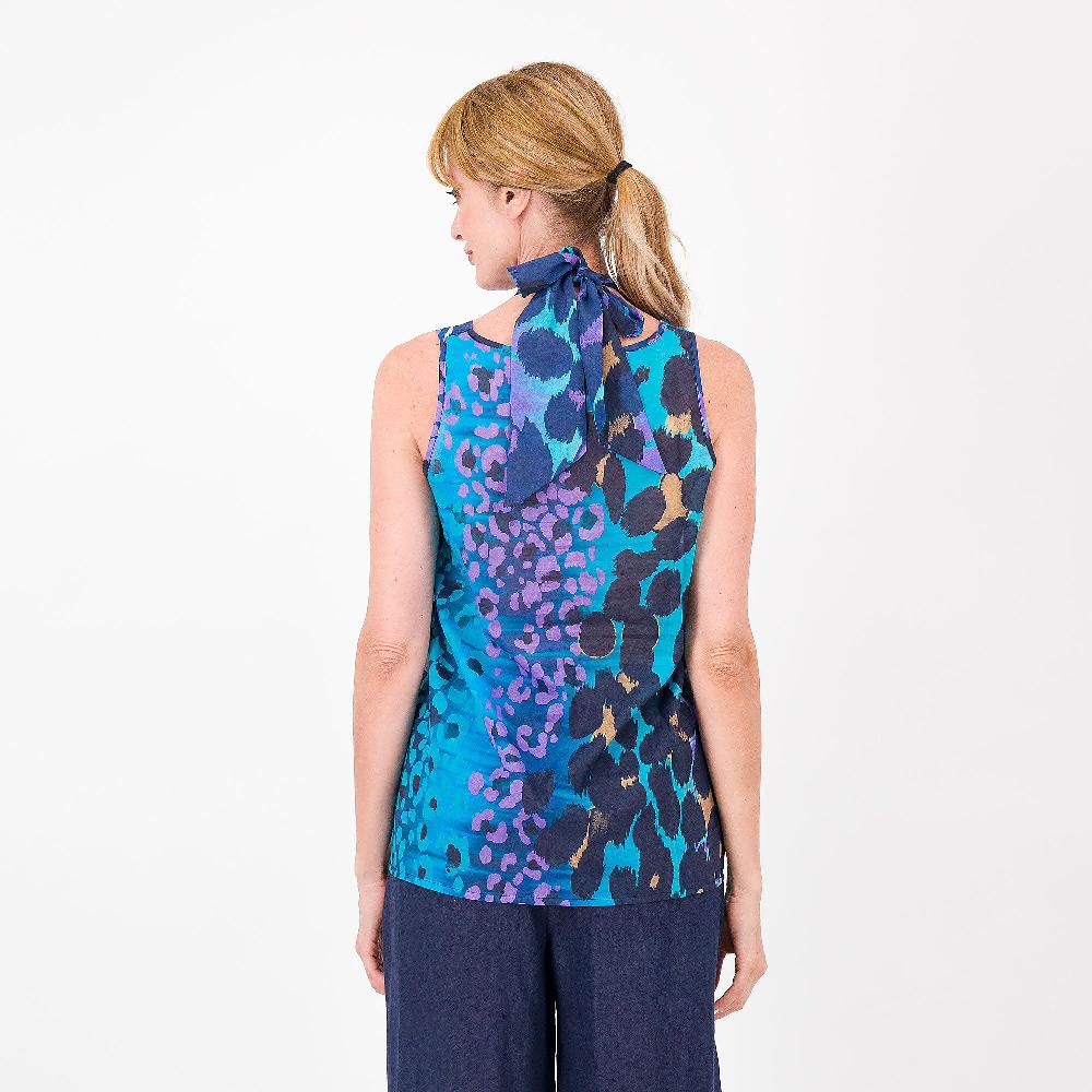 QVC Caterina Lancini Top In Mussola Di Cotone Fantasia Con Fiocco