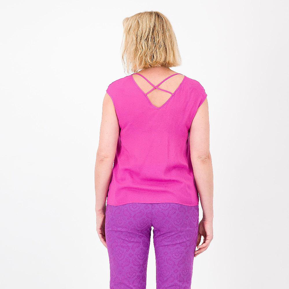 QVC Caterina Lancini Top In Mussola Di Viscosa Con Incrocio Dietro