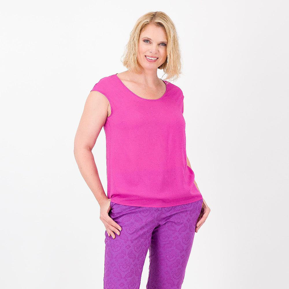 QVC Caterina Lancini Top in mussola di viscosa con incrocio dietro