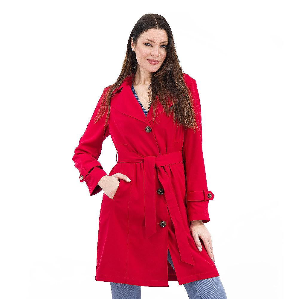 QVC Centigrade Trench in gabardina Scollo con rever Cappuccio removibile Cintura in vita