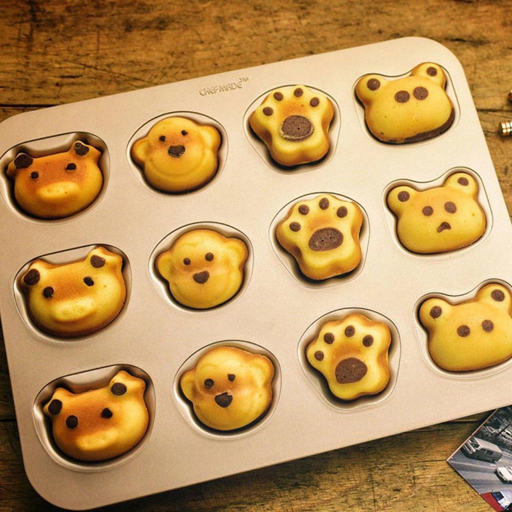 QVC Chef Made Teglia per dolci con 12 stampi di 4 forme di animali
