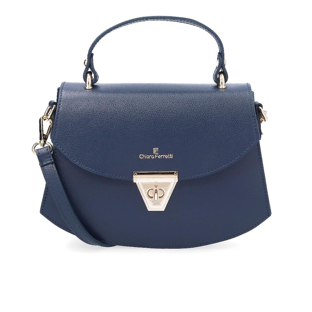 QVC Chiara Ferretti Borsa a mano in pelle con chiusura a girello