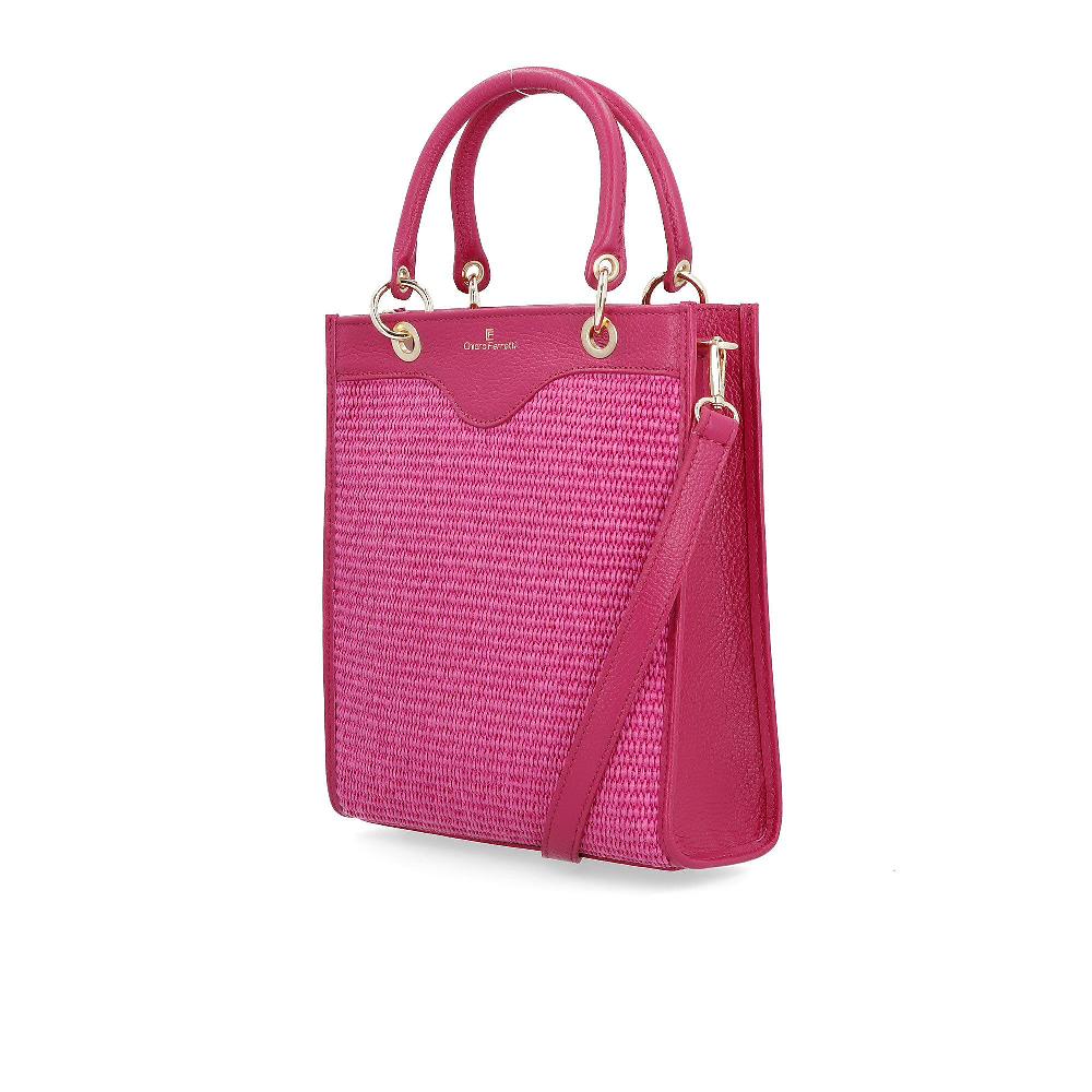 QVC Chiara Ferretti Borsa A Mano In Pelle Dollaro Con Inserti In Paglia