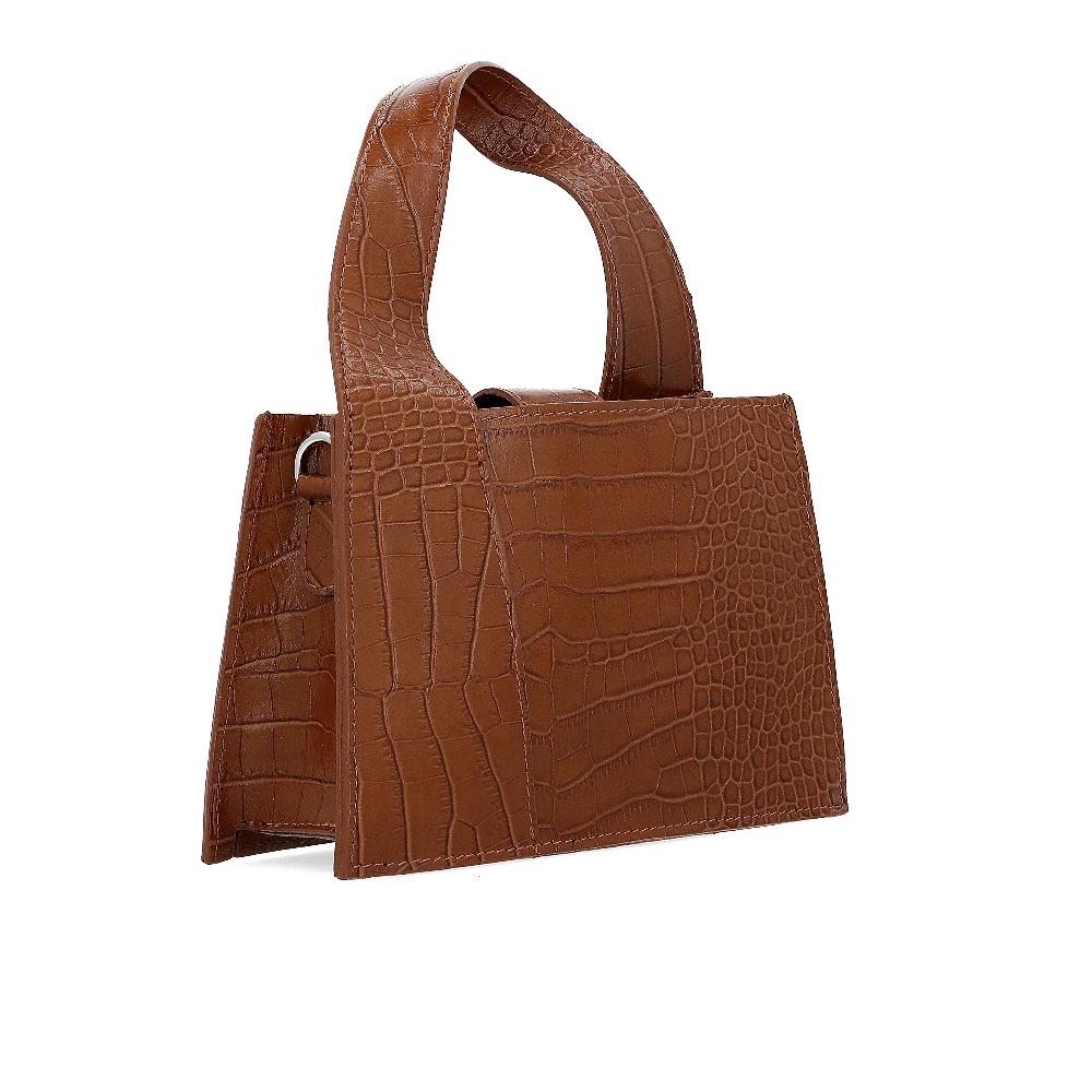 QVC Chiara Ferretti Borsa A Mano In Pelle Stampa Cocco + Tracolla Removibile