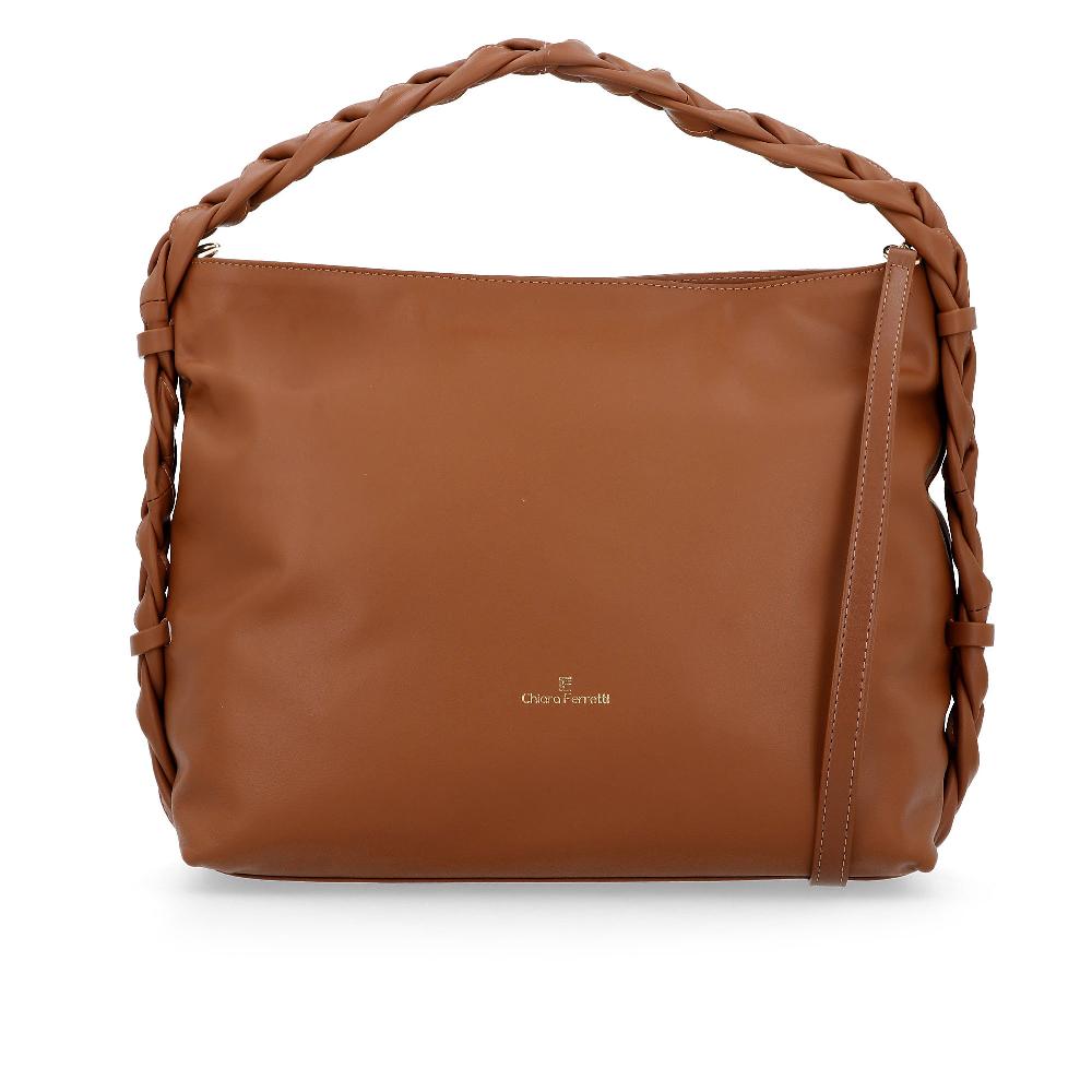 QVC Chiara Ferretti Borsa a spalla in pelle con manico intrecciato